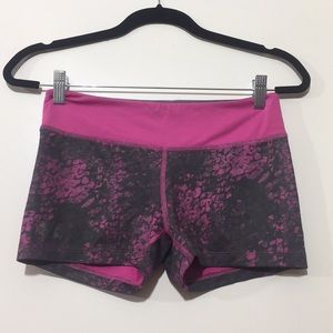 Under Armour Pink & Gray Spandex Workout Shorts